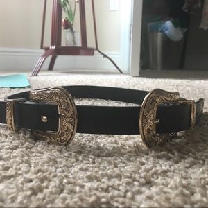 Western double buckle belt